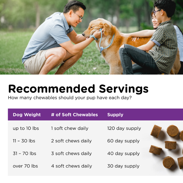 Pre and Probiotic Soft Chews recommended servings